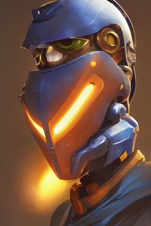 Image similar to epic mask helmet robot ninja portrait stylized as fornite style game design fanart by concept artist gervasio canda, behance hd by jesper ejsing, by rhads, makoto shinkai and lois van baarle, ilya kuvshinov, rossdraws global illumination radiating a glowing aura global illumination ray tracing hdr render in unreal engine 5