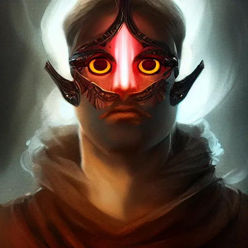 Prompt: a stunning portrait of a noble and fierce male human fantasy warrior, with glowing eyes, smoke out of eyes, intricate, highly detailed, digital painting, artstation, concept art, smooth, sharp focus, atmospheric, cinematic