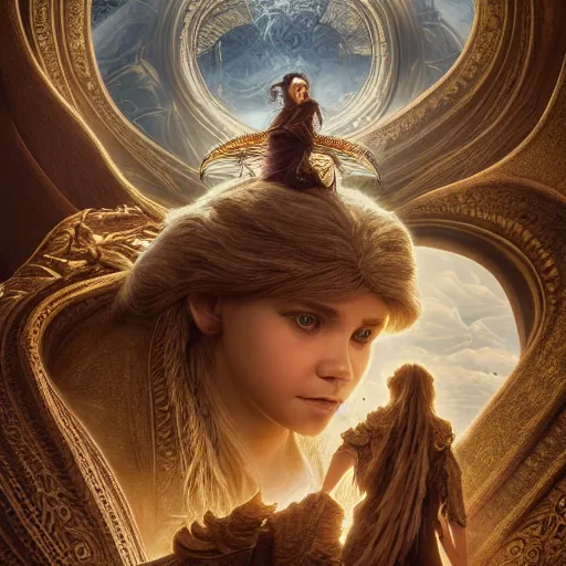 Image similar to neverending story palace, ultra realistic, concept art, intricate details, serious, highly detailed, photorealistic, octane render, 8 k, unreal engine, art by todd mcfarlane and artgerm and greg rutkowski and alphonse mucha