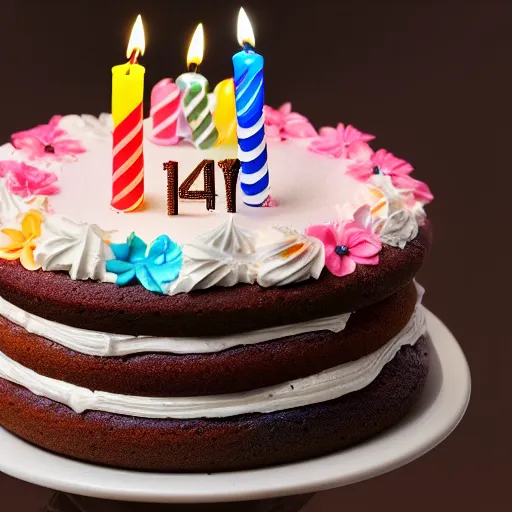 Prompt: birthday cake 4 k photrealistic sharp focus