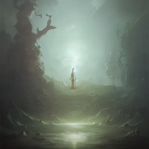 Image similar to realm of ghosts, by peter mohrbacher and mikko lagerstedt