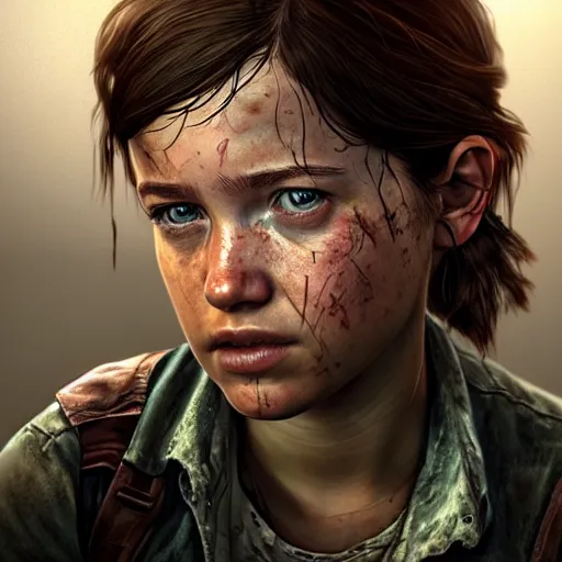 Prompt: Photo of Ellie from The last of Us, realism, very detailed, trending on ArtStation, by Massimiliano Bianchini