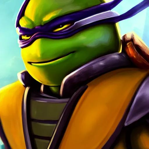 Image similar to closeup painting of cute bee tmnt with themed armor, portrait, hyperdetailed, artstation, cgsociety, 8 k, by tangerine dream