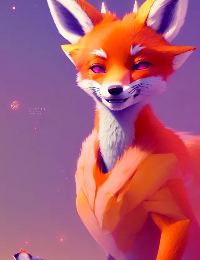 Prompt: a beautiful fullbody portrait of a cute anime fox with orange hair and pink fox ears. character design by cory loftis, fenghua zhong, ryohei hase, ismail inceoglu and ruan jia. artstation, volumetric light, detailed, photorealistic, fantasy, rendered in octane