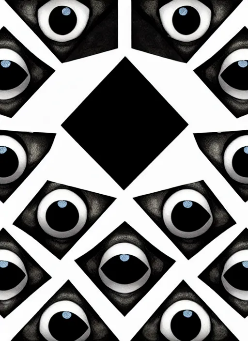 Image similar to cube shaped eyes cubes, square shaped black dilated pupils cubes, cube shaped irises, detailed colored textures, lashes, advanced art, art styles mix, wet reflections in square eyes, sunshine light, hd macro photograph, from side, various cune eyelid positions, square black pupil centered