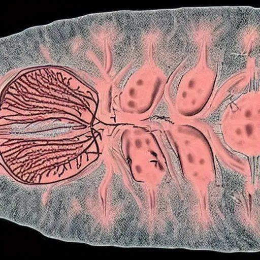 Image similar to an anatomy chart that labels the parts of a new kind of cnidarian that has mysterious organs was recently discovered by scientists in the deep sea