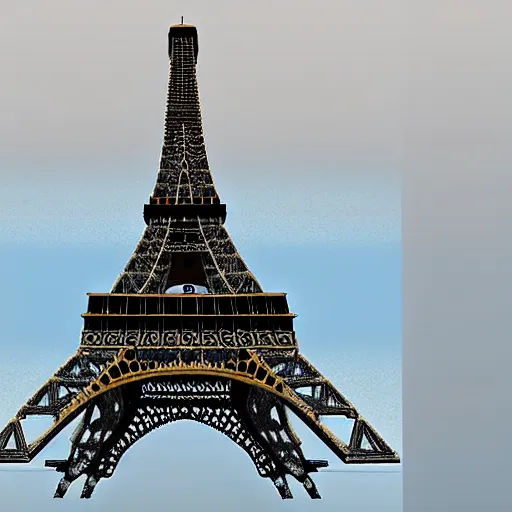 Image similar to Eiffel Tower recreated in Minecraft