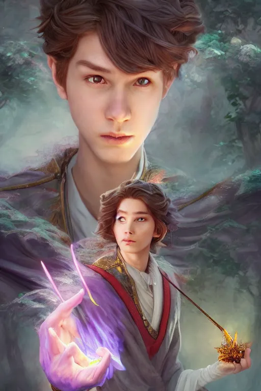 Image similar to legendary fairy prince wizard cast a spell, highly detailed, d & d, fantasy, highly detailed, digital painting, trending on artstation, concept art, sharp focus, illustration, global illumination, ray tracing, realistic shaded, art by artgerm and greg rutkowski and fuji choko and viktoria gavrilenko and hoang lap