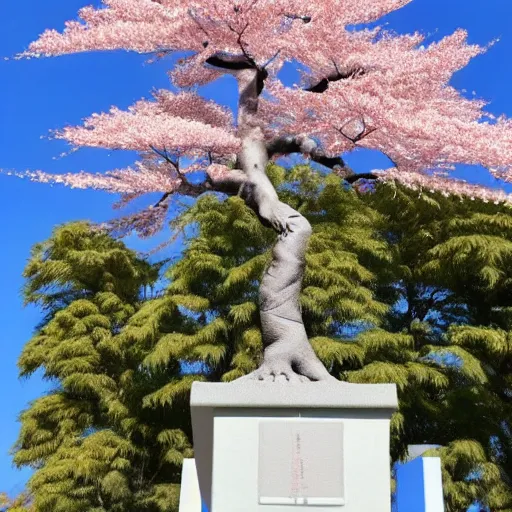 Prompt: a detailed sculpture of sakura tree