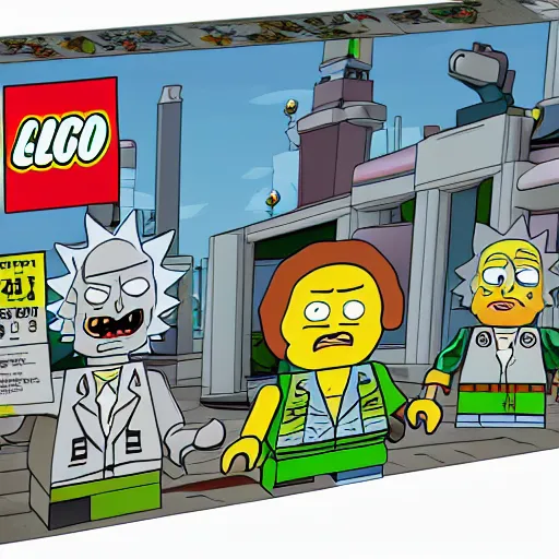 Image similar to rick and morty as lego