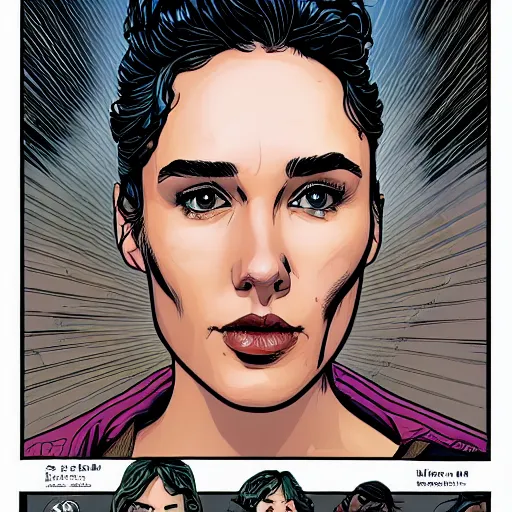 Image similar to portrait of a woman who looks like gal gadot and jennifer connelly, by laurie greasley and james stokoe