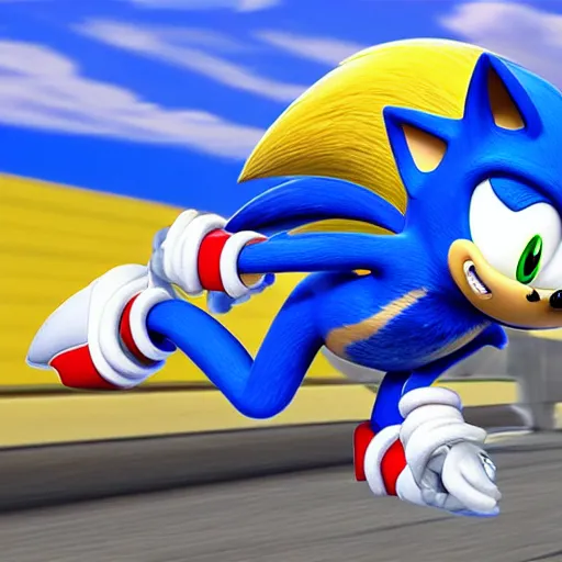 Image similar to sonic the hedgehog doing a spin dash