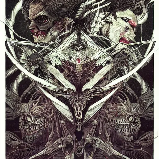 Image similar to 🏴🏴☠🤬, symmetrical, intense, detailed, by bambang nurdianshyah, garis edelweiss, roby dwi antono and dan mumford, ayami kojima, takato yamamoto, barclay shaw, norman rockwel, karol bak, yukito kishiro