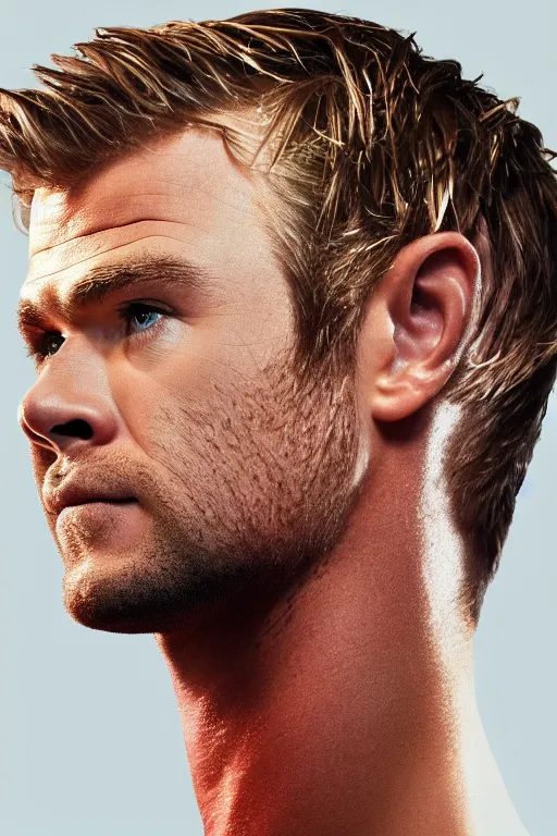 Image similar to 📷 chris hemsworth, chris hams worth, made of food, head portrait, dynamic lighting, 4 k