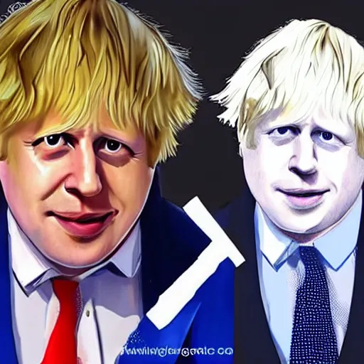 Prompt: Boris Johnson anime