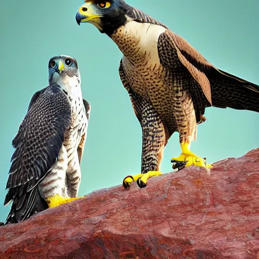 Image similar to a peregrine falcon as the robot power ranger, digital photography, highly detailed