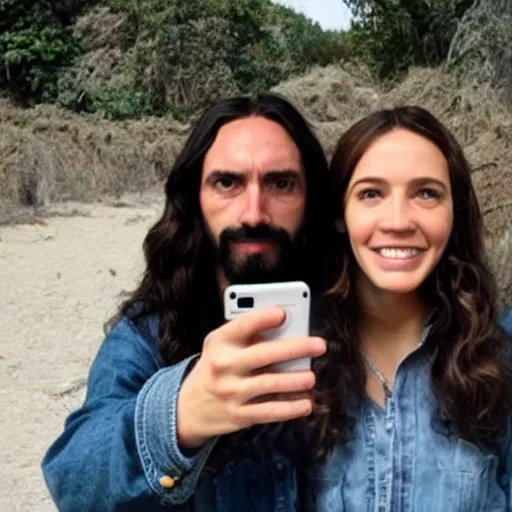 Image similar to jesus selfie