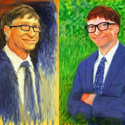 Image similar to Buff Bill Gates, painting by Monet