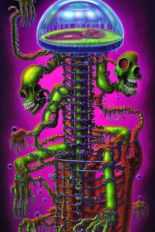 Image similar to a detailed photorealistic image of a transparent jelly isometric nightmare zombie horror machine electronic chemistry by johfra bosschart, lisa frank, dark fantasy art, high detail, trending on artstation