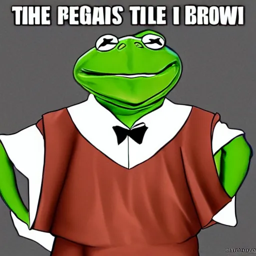 Prompt: the big lebowski played by kermit the frog