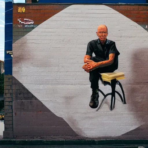 Image similar to 3D Street art representation of Ed Harris, F 1.4 Kodak Portra