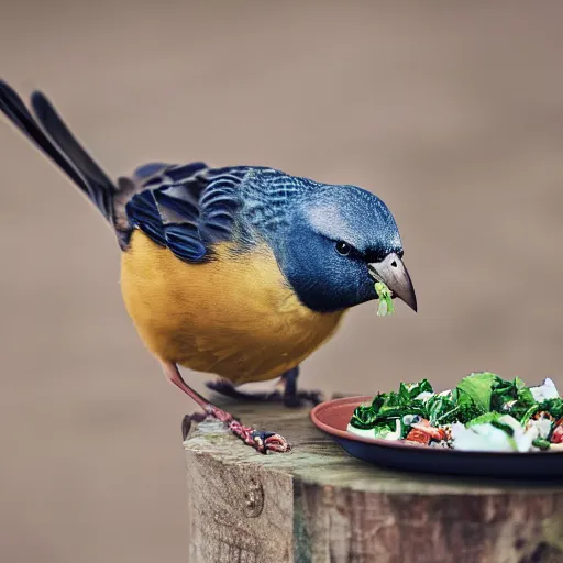 Image similar to birb eating food, XF IQ4, 150MP, 50mm, f/1.4, ISO 200, 1/160s, natural light, Adobe Photoshop, Adobe Lightroom, DxO Photolab, polarizing filter, Sense of Depth, AI enhanced, HDR