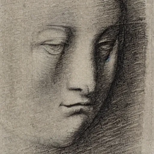 Image similar to sketch of a woman face by leonardo da vinci