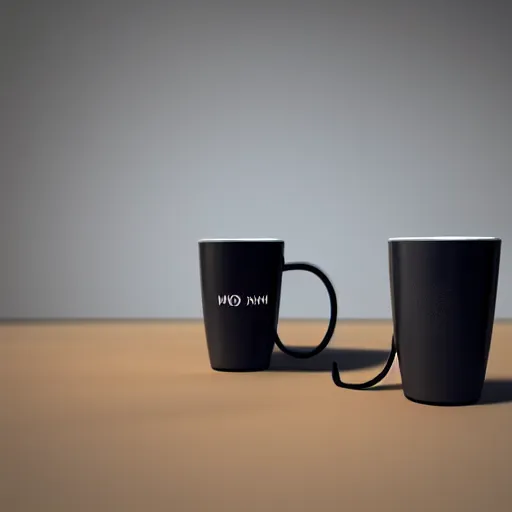 Prompt: a mug on an office desk, iso 300, pentax, photorealism, octane render