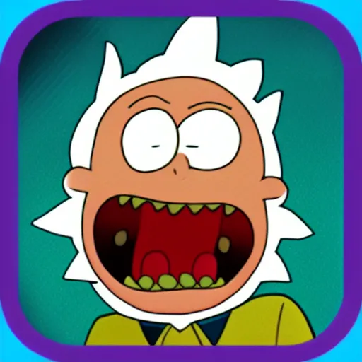 Prompt: evil amazing world of gumball rick and morty icon