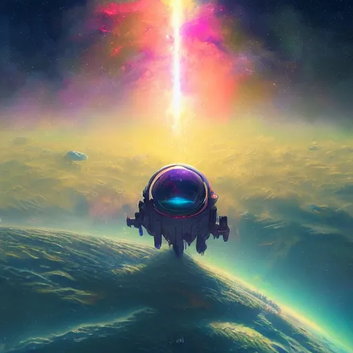 Prompt: gigantic space entity consuming anomaly in no man's sky colorful, fantasy, intricate, highly detailed, digital painting, hq, trending on artstation, illustration, style of stanley artgerm and greg rutkowski and dan mumford