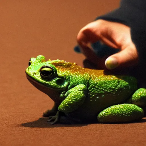 Prompt: Will Smitch throwing his pet toad at you, Photorealistic, well lit,