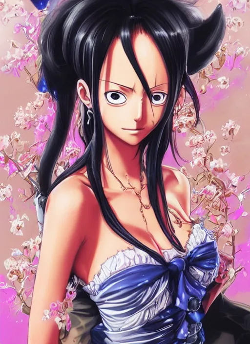 a portrait of One Piece Boa Hancock as a real