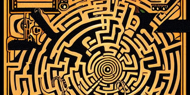 Image similar to maze labyrinth steampunk by albert gleizes