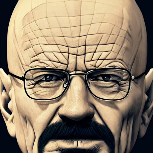 Image similar to Portrait of Walter White, The Alchemist of the Blue Flame, realism, artstation, trending on cgsociety