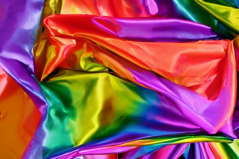 Prompt: rainbow taffeta made of mist. Photo-realistic UHDR, hyperrealism, very detailed, cinematic,