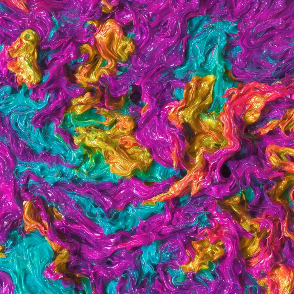 Image similar to painful pleasures by lynda benglis, octane render, colorful, 4 k, 8 k