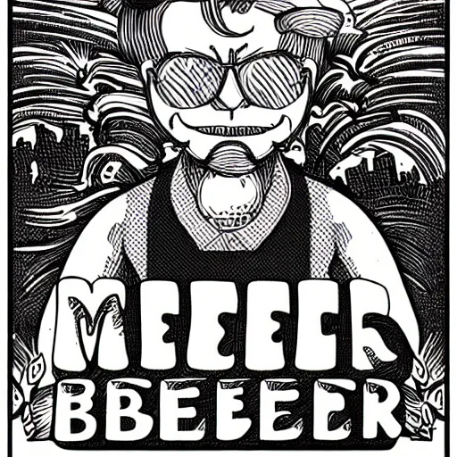 Image similar to mcbess illustration of the word beer