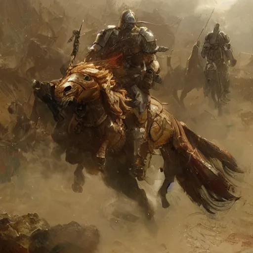 Image similar to battle horse in war, battle field snapshot, muscular, high details, war equipments, dnd, painting by gaston bussiere, craig mullins, greg rutkowski, yoji shinkawa