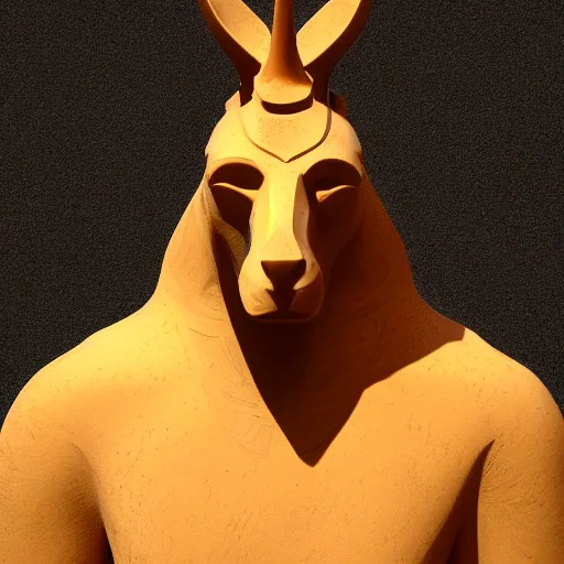 Image similar to anubis head, highly detailed, digital sculpture, colored