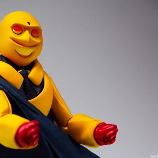 Image similar to korosensei from ansatsu kyoushitsu, actionfigure, product shoot, studio lighting