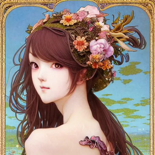 Image similar to a masterpiece ultrarealistic ultradetailed portrait of beautiful anime girl in bunny costume baroque renaissance. medium shot, intricate, elegant, by stanley artgerm lau, wlop, alphonse mucha, rossdraws, andrei riabovitchev, yoshitaka amano. in style of hayao miyazaki. flower background my james jeand and takashi murakami.