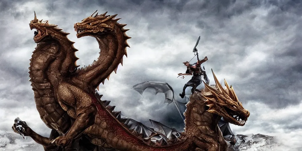 Image similar to Vladimir Putin riding a dragon photorealism, clear photography