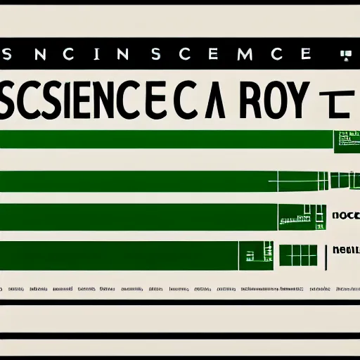 Prompt: isotype chart showing icons representing science and the economy mostly black and white with elements of kelly green, red, with a large title using Futura typeface