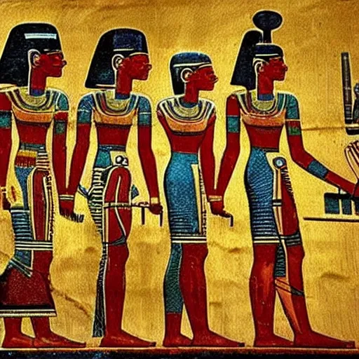 Image similar to robots in ancient egyptian art