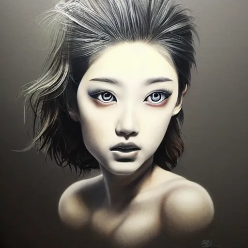 Prompt: ultra realistic airbrush art by masao saito
