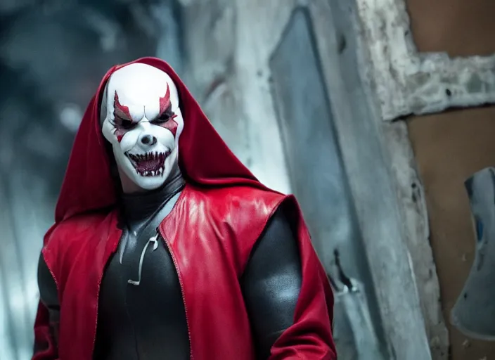 Image similar to film still of jamie foxx as spawn in the new spawn movie, 8 k