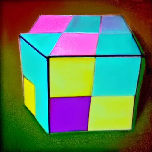 Image similar to a cube, photo, dramatic, Pastel colors