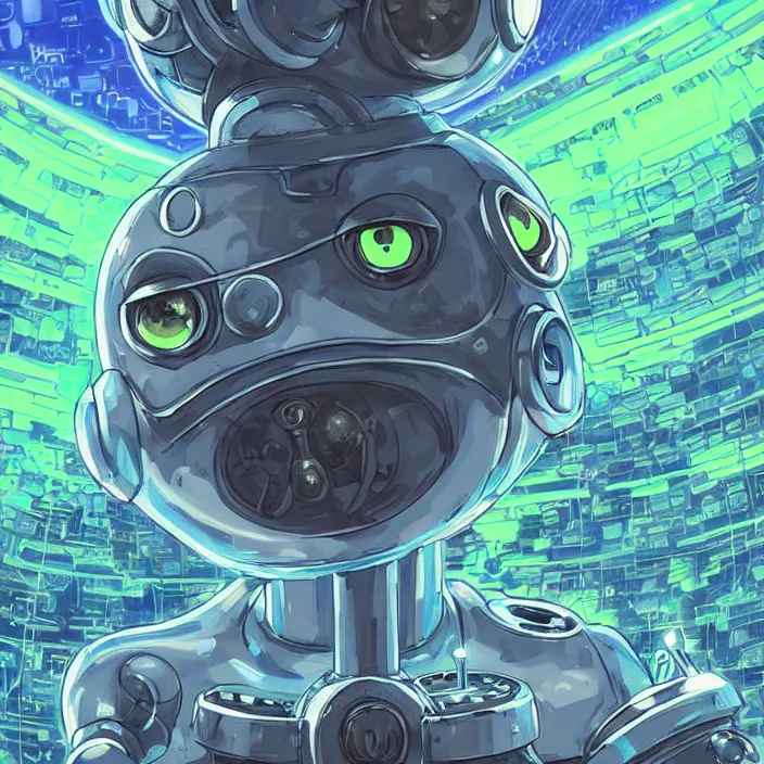 Prompt: pepe the frog, plug suit rei ayanami plug suit radially symmetric alien megastructure turbulent bismuth glitchart atmospheric cinematic environmental architectural design john berkey potrait sculpture of gigantic head surround