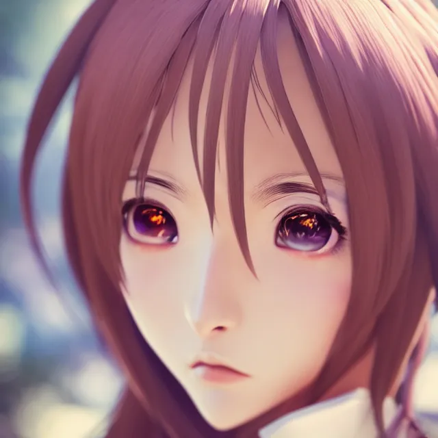 Image similar to perfectly centered close up portrait, anime goddess, candid photography, by vincent van gogh, highly detailed, character concept, unreal engine 5