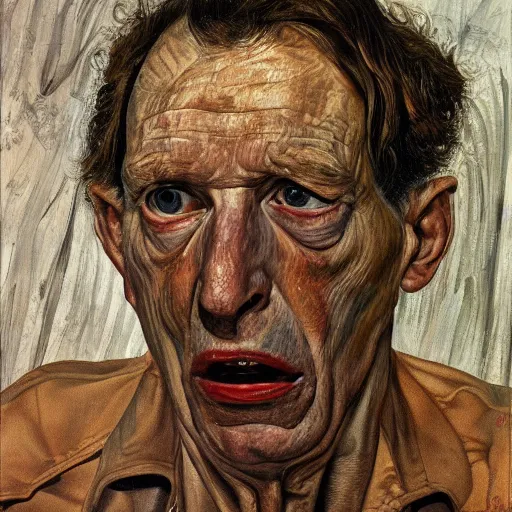 Prompt: high quality high detail painting by lucian freud, hd, portrait of possessed soul